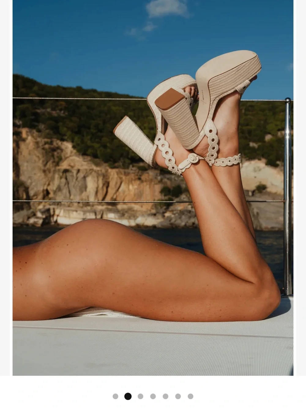 Larroude Natural Raffia Platform Sandals